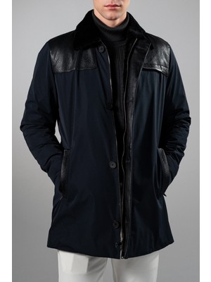 Tamer Tanca Erkek Tekstil & Deri Lacivert Mont 616 MDS-941 Erk Kaban SK25/26 Lacıvert