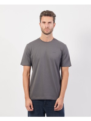 Boss Erkek Regular Fit Kısa Kollu Düz Bisiklet Yaka Gri T-Shirt 50468347-032