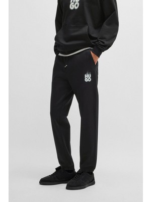 Hugo Erkek Slim Fit Ip Bağlamalı Lastikli Dar Paça Günlük Siyah Eşofman Altı 50530435-001