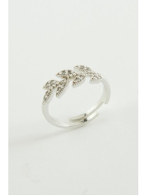 Nacario Yaprak Zirkon Taşlı Yüzük