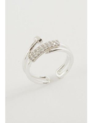 Nacario Çivi Zirkon Taşlı Yüzük