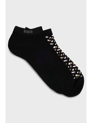 Boss Erkek Marka Logolu Desenli Rahat Günlük Siyah Çorap 50524521-001