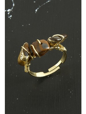 Nacario Kırık Doğaltaşlı Eklem Yüzük 1 Adet