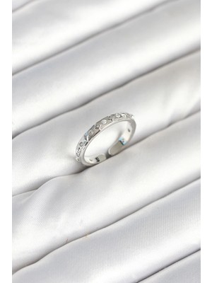 Nacario Bfs Pirinç Gümüş Renk Zirkon Taşlı Kadın Yüzük