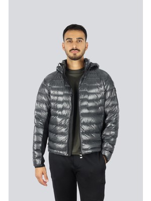 Boss Erkek Kuş Tüyü Dolgulu Kapüşonlu Uzun Kollu Gri Mont 50541299-027