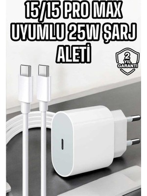 Ios Uyumlu Type-C Girişli Hızlı Şarj 15/15 Pro Max Adaptör ve Kablosu - Lisinya
