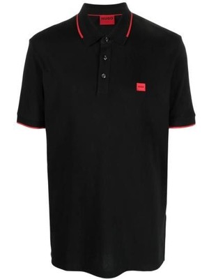 Hugo Erkek Slim Fit Pamuklu Kısa Kollu Polo Yaka Siyah1 Polo Yaka T-Shirt 50490775-001
