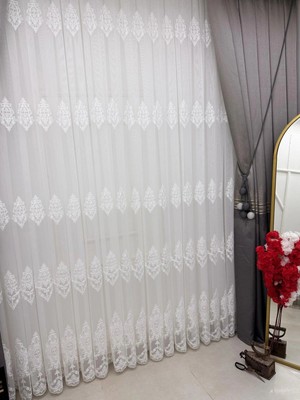 Nivemes Home Nivemeshome Hare 1/3 Pileli Tül Perde Apm