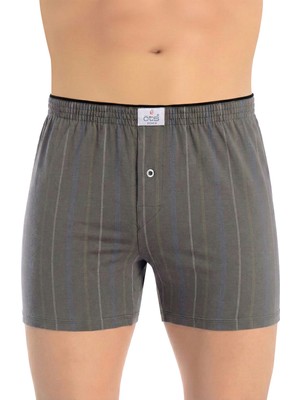 Öts Erkek Boxer Çizgili, Düğmeli (%100 Pamuk)