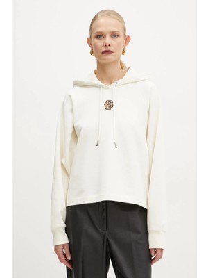 Hugo Kadın Normal Kesim Kapüşonlu Pamuklu Uzun Kollu Krem Sweatshirt 50537934-119
