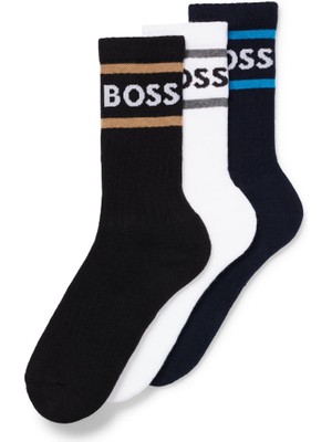 Boss Erkek Pamuklu Logolu Dokuma Kumaş Çok Renkli Çorap 50469371-969