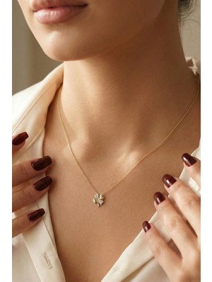 Fiyonk Kuyumculuk 14 Ayar Altın 4 Yapraklı Yonca Kolye