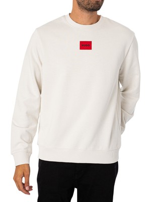 Hugo Erkek Regular Fit Bisiklet Yaka Uzun Kol Pamuklu Beyaz Sweatshirt 50447964-101