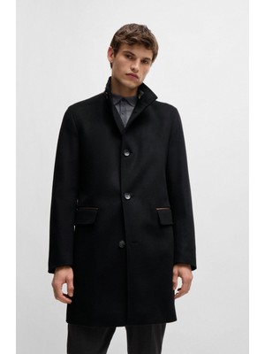 Boss Erkek Marka Logolu Uzun Kollu Cepli Fermuar Kapamalı Gri Mont 50525772-252