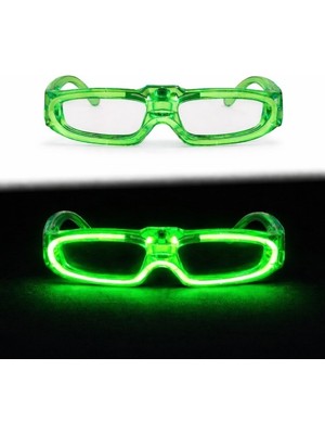 Ett Yeşil LED Işıklı Parti Gözlüğü 3 Modlu – Glow &amp; Gece Eğlence Gözlüğü Dinç Store