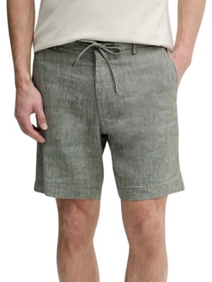 Boss Erkek Normal Kalıp Beli Ip Bağlamalı Keten Karışımlı Haki Şort 50538016-302