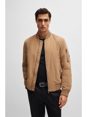 Boss Erkek Kapalı Yaka Fermuar Kapamalı Uzun Kollu Kahverengi Ceket 50519981-282