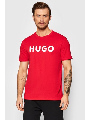 Hugo Erkek %100 Pamuklu Logolu Kısa Kollu Kırmızı T-Shirt 50467556-693