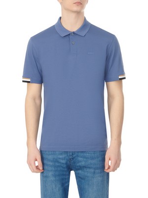 Boss Erkek Pamuklu Polo Yakalı Düğme Kapamalı Kısa Kollu Lacivert1 Polo Yaka T-Shirt 50467113-479