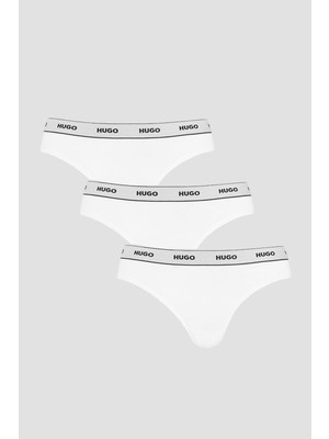 Hugo Kadın Marka Logo Detaylı Beli Lastikli Beyaz Boxer 50469657-100
