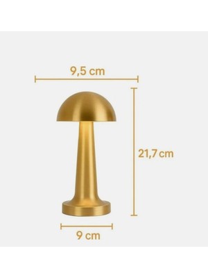 Skygo Mantar Başlı Masa Lambası Şarjlı Dokunmatik Gece Işığı Lüks Başucu Lambası