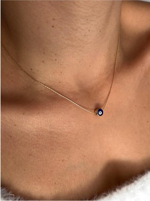 Hercy Nazar Boncuklu Altın Kaplama Kolye