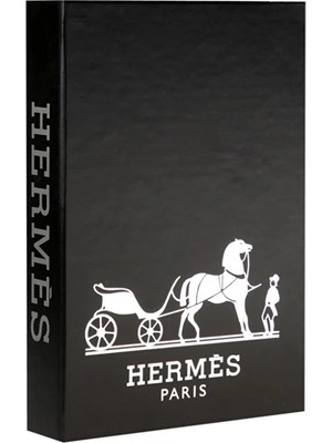 Hermes Siyah Gümüş Dekoratif Kitap Kutu