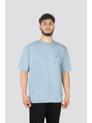 Boss Erkek Marka Logo Detaylı Bisiklet Yaka Regular Fit Açık Mavi T-Shirt 50518743-490