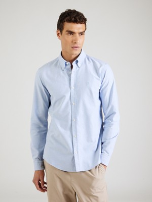 Boss Erkek Slim Fit %100 Pamuklu Logo Işlemeli Uzun Kollu Mavi Gömlek 50544951-450