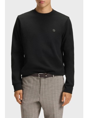 Boss Erkek Düz Model Bisiklet Yaka Uzun Kol Siyah Sweatshirt 50520302-002