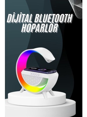Bluetooth Hoparlör G Şekli Atmosfer Akıllı Rgb Lamba Wireless Kablosuz Şarj - Lisinya