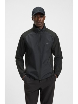 Boss Erkek Normal Fit Kalıp Dik Yaka Süper Esnek Su Itici Kumaş Uzun Kollu Siyah Ceket 50533773-001