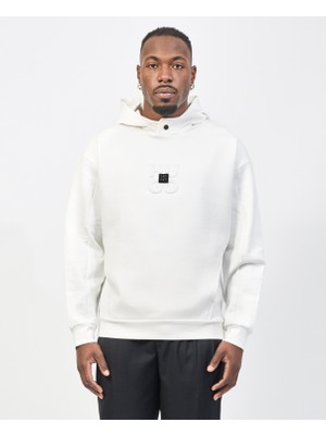 Hugo Erkek Rahat Kesim Monogram Logolu Pamuklu Yuvarlak Yaka Uzun Kollu Beyaz Sweatshirt 50530191-102