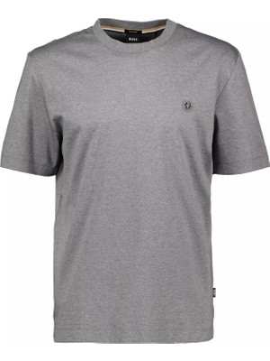 Boss Erkek Regular Fit Bisiklet Yaka Marka Logolu Gri T-Shirt 50520298-030