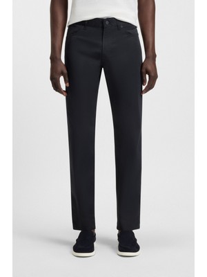 Boss Erkek Normal Kalıp Pamuk Karışımlı Saten Kumaş Düz Kesim Lacivert Pantolon 50543955-404