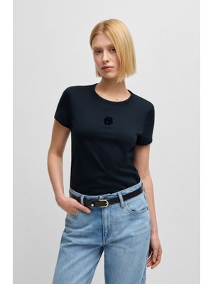 Hugo Kadın Regular Fit Yuvarlak Yaka Kısa Kollu Lacivert T-Shirt 50534800-406