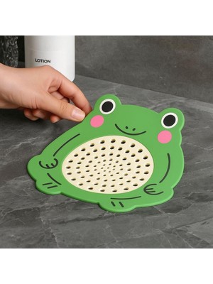 PremiumPort Sevimli Kurbağa Süzgeçli Kokulu Banyo ve Mutfak Gider Kapak Seti