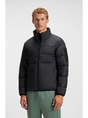 Boss Erkek Normal Kalıp Kapitone Desenli Su Geçirmez Kuş Tüyü Dolgulu Lacivert Mont 50544322-402