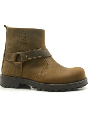 Rakerplus Chiron Hakiki Deri Kum Rengi Fermuarlı Çocuk Çizme