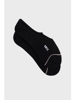 Boss Erkek Logo Desenli Düşük Bilekli 2'li Paket Siyah Çorap 50522704-001