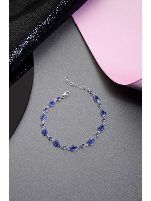 Innuendo 925 Ayar Gümüş Lacivert Damla Bileklik