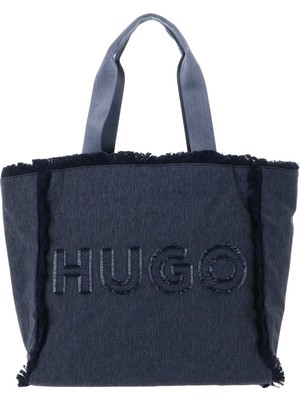 Hugo Kadın Geniş Iç Hacimli Uzun Askılı Püsküllü Logolu Lacivert Omuz Çantası 50536258-410