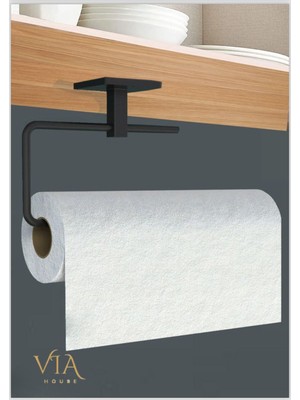 PremiumPort Pratik Siyah Yapışkanlı Rulo ve Peçetelik, Şık ve Fonksiyonel Tasarım