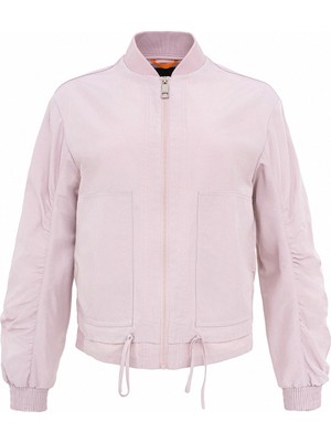 Hugo Kadın Normal Kalıp Cep Detaylı Fermuarlı Dik Yaka Su Itici Özellikli Bomber Pembe Ceket 50540991-562