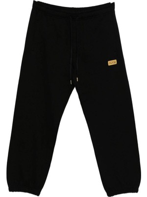 Versace Erkek Regular Fit Logo Etiketli Beli ve Paçası Lastikli Siyah Pantolon 79GAAT07CF01T-899