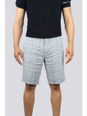 Paul & Shark Erkek Normal Bel Kısa Boy Cepli Kemerde Logo Aksesuarlı Mavi Şort 25414051-001