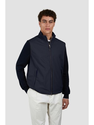 Paul & Shark Erkek Regular Fit Dik Yaka Fermuarlı Iç Cepli Lacivert Yelek 25412621-013