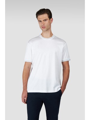 Paul & Shark Erkek Regular Fit Pamuklu Yuvarlak Yakalı Shark Logo Işlemeli Kısa Kollu Bej T-Shirt 15311627-46A
