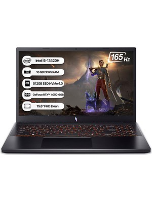 Acer Nitro V15 NH.QV2EY.001 I5-13420H 16GB 512GB SSD RTX4050-6GB 165Hz 15.6 Dos Taşınabilir Bilgisayar