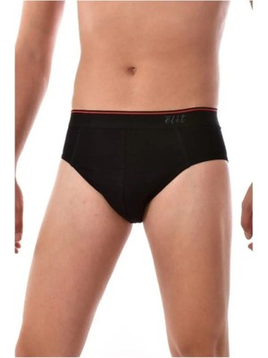 Tutku Elit Elit Elastan Incebel Kemerli Slip 6'lı Paket Yeni Sezon-Siyah-M